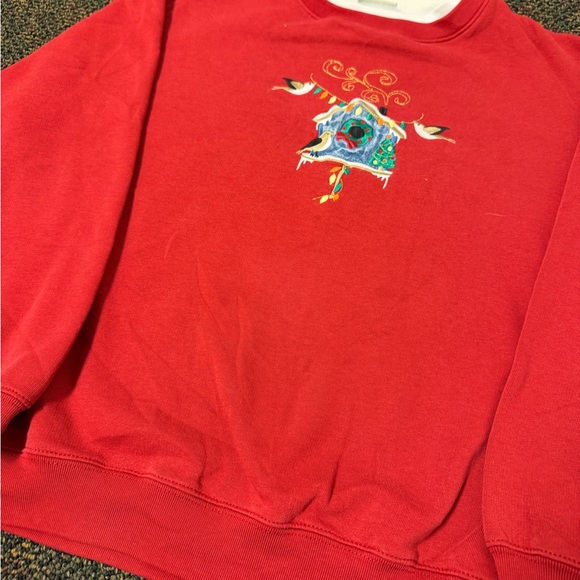 Vintage 90s Red Christmas Sweatshirt L - Picture 3 of 5